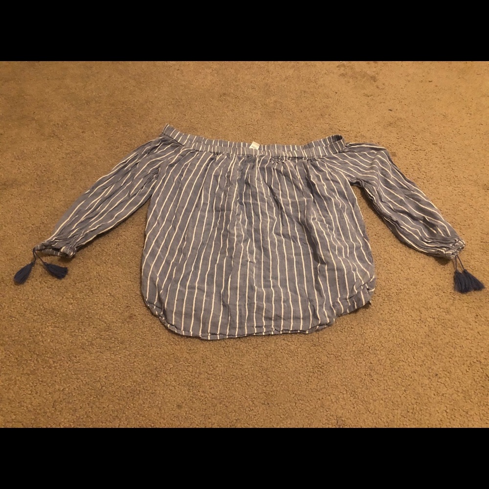 blue & white striped shirt